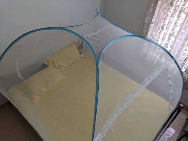 Mosquito net over the bed