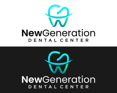 NG harfli monogram dişçi sağlık logosu tasarımı.