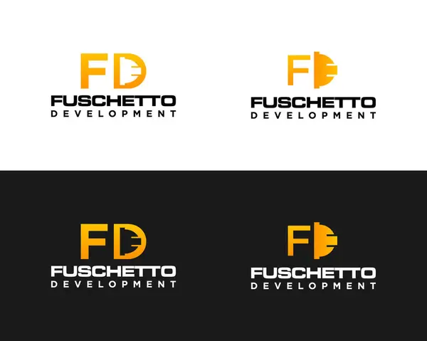 FD harfleri monogram inşaat miğferi logosu tasarımı.