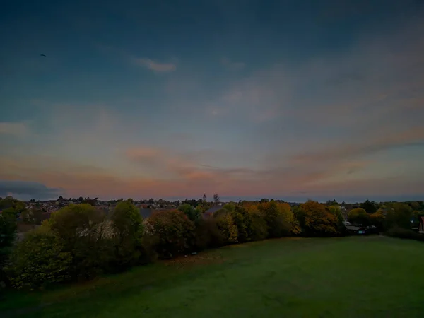 Sonnenaufgang Über Einem Feld Ländlichen Suffolk Großbritannien — Stockfoto