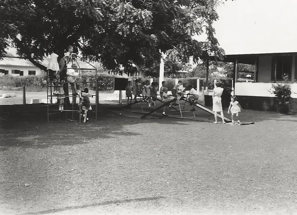 stock image Children in the playground at the RAF Primary School on Burma Camp, Accra, Ghana, c.1959