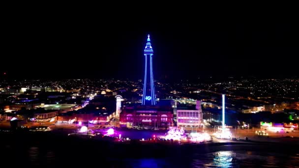 Filmagem Vídeo Das Iluminações Blackpool Lancashire Reino Unido — Vídeo de Stock