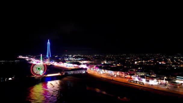 Filmagem Vídeo Das Iluminações Blackpool Lancashire Reino Unido — Vídeo de Stock