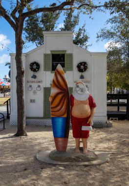 Delray Beach, Florida, ABD 'de Noel süsleri sergileniyor.