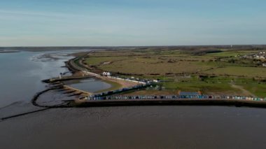 4k drone footage of the River Colne and Brighlingsea Beach in Essex, UK