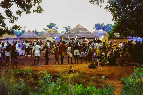 Les Villageois Rassemblent Pour Une Sorte Célébration Dans Une Zone — Photo