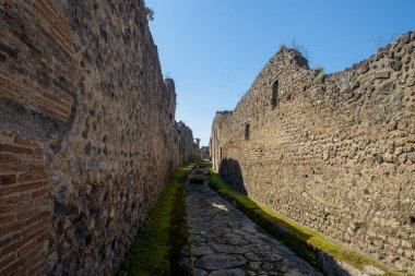 İtalya 'nın Pompeii şehrinin sokakları