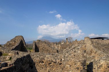 İtalya, Napoli yakınlarındaki Roma şehri Pompei 'nin kalıntıları.