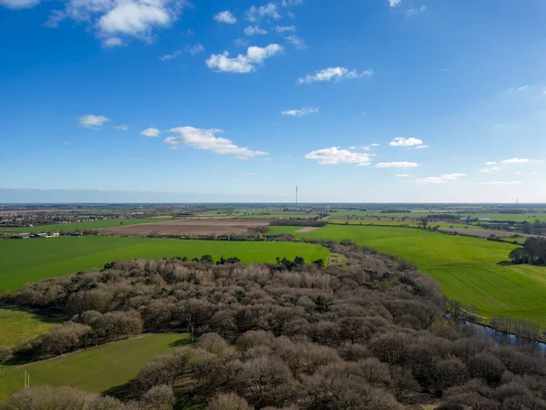 Une Vue Aérienne Des Bois Près Mistley Dans Essex Royaume — Photo