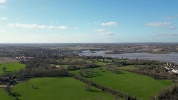 Drone Záběry River Stour Blízkosti Mistley Essexu Velká Británie — Stock video