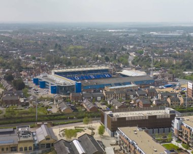 Peterborough United FC, Cambridgeshire, İngiltere 'deki Weston Homes Stadyumu' nun hava manzarası.
