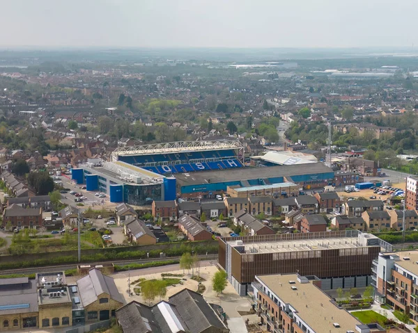 stock image An aerial view of the Weston Homes Stadium, home of Peterborough United FC in Peterborough, Cambridgeshire, UK