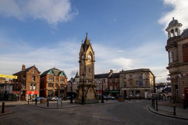 Penrith, Cumbria, İngiltere merkezindeki Penrith Saat Kulesi (Musgrove Anıtı)