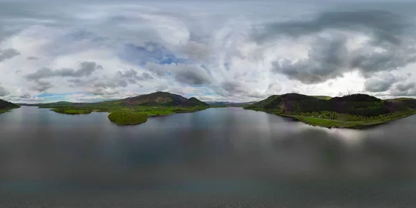 360 Stupňový Pohled Jezero Bassenthwaite Lake District Cumbria Velká Británie — Stock fotografie