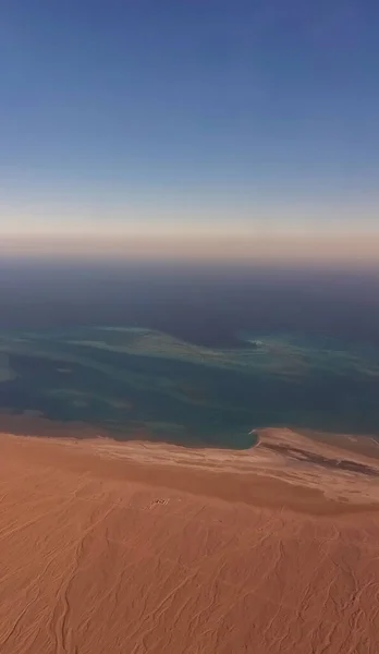 Uma Vista Aérea Costa Perto Sharm Sheikh Egito — Fotografia de Stock