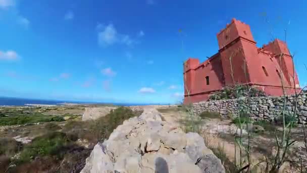 Time Lapse Saint Agatha Tower Επίσης Γνωστό Red Fort Θέα — Αρχείο Βίντεο