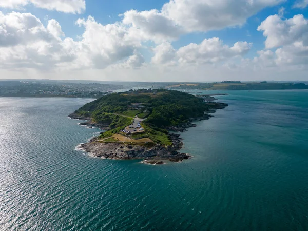 Aerial View Pendennis Point Falmouth Cornwall — Stock Photo, Image