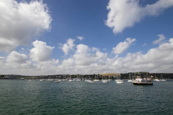 Boats Moored Harbour Falmouth Cornwall — Stock Photo, Image