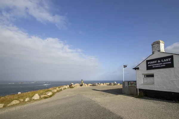 First Last Refreshment House England Klipporna Vid Lands End Cornwall — Stockfoto
