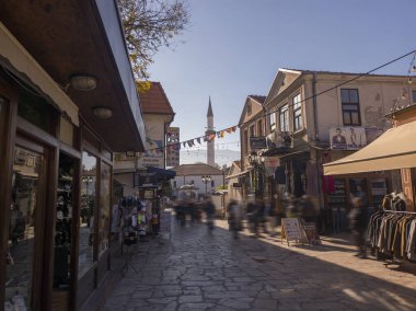 Üsküp, Kuzey Makedonya 'daki Eski Pazar' ın dar sokakları