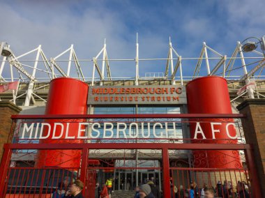 Kuzey Yorkshire, İngiltere 'deki Middlesborough FC' nin evi Riverside Stadyumu.