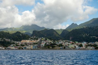 Dominica 'daki Roseau çevresindeki kentsel alan