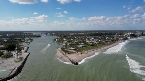 Záběry Dronů Nad Zálivem Jupiteru Floridě Usa — Stock video