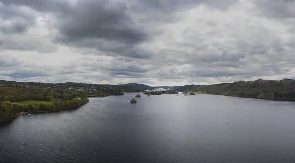 stock image An aerial view of Lake Windemere near Bowness-on-Windemere in Cumbria, UK