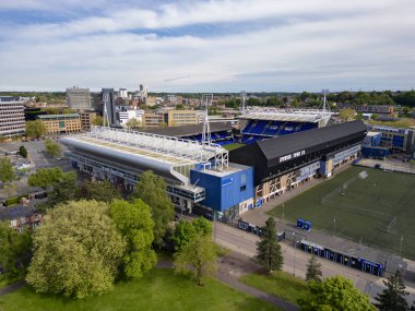 Ipswich Town Futbol Kulübü 'nün Suffolk, İngiltere' de bulunan Portman Yolu 'nun havadan görünüşü.