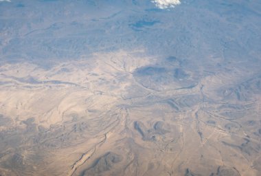 Texas, ABD 'deki Big Bend Ulusal Parkı üzerinde yüksek irtifa manzarası