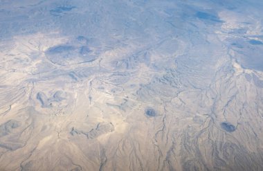 Texas, ABD 'deki Big Bend Ulusal Parkı üzerinde yüksek irtifa manzarası