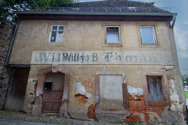 stock image A derelict shop in the centre of Colditz, Saxony, Germany