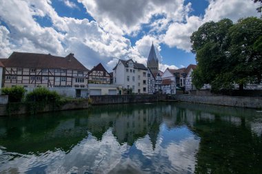 The Great Pond in the centre of the Old Town in Soest, North Rhine-Westphalia, Germany clipart