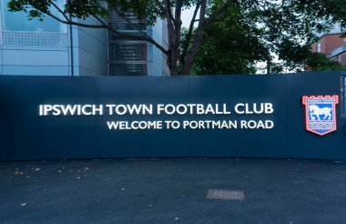 Portman Yolu 'nun ana girişi, Suffolk, İngiltere' deki Ipswich Town Futbol Kulübü 'nün evi.