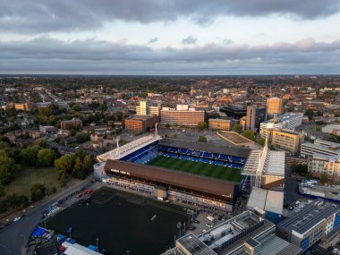 Ipswich Town Futbol Kulübü 'nün Suffolk, İngiltere' de bulunan Portman Yolu 'nun havadan görünüşü.