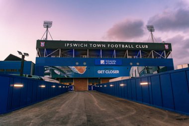 Ipswich, Suffolk, İngiltere 'deki Portman Yolu' ndaki Sör Alf Ramsey standı.