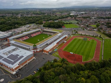 An aerial view of Leigh Sports Village in Greater Manchester, UK clipart