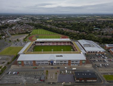 İngiltere 'nin Manchester kentindeki Leigh Spor Köyü' nün hava görüntüsü.