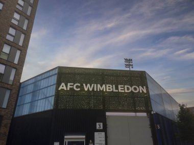 The Cherry Red Records Stadium is home to AFC Wimbledon in south west London, UK clipart