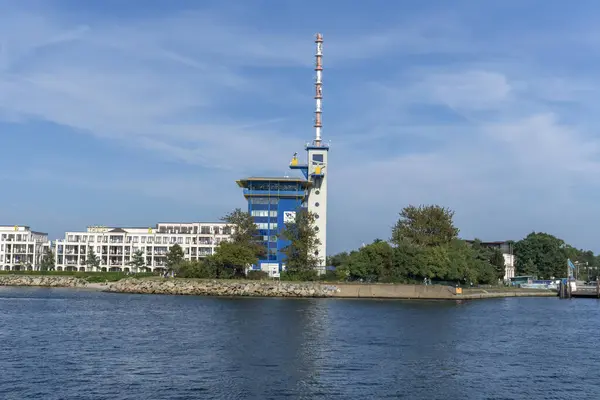 stock image The Pilot Station at the port of Rostock in Mecklenburg-Vorpommern, Germany