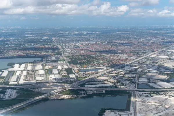 stock image An aerial view of the East Coast Buffer Water Preserve Area to the west of Miami in Florida, USA