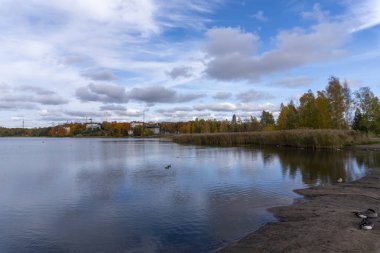 Helsinki, Finlandiya 'nın merkezinde Toolonlahti Körfezi