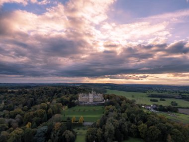 İngiltere, Leicestershire 'da Melton Mowbray yakınlarındaki Belvoir Kalesi' nin hava görüntüsü.