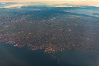 An aerial view of the coast of Istria, Croatia clipart