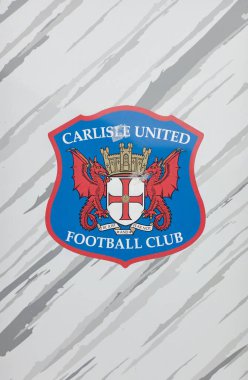 Brunton Park dışında sanat eseri, Carlisle United FC 'nin evi, Cumbria, İngiltere