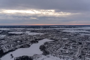 Yellowknife, Kuzeybatı Toprakları, Kanada 'da kış manzarası