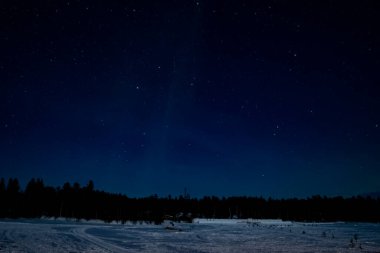 Kuzey Işıkları (Aurora Borealis) kışın Yellowknife, Kuzeybatı Toprakları üzerinde