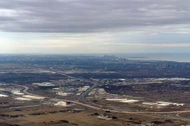 Kanada, Ontario 'da Toronto şehir merkezine bakan bir hava manzarası
