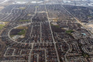Toronto, Ontario, Kanada 'nın yerleşim yerlerinin hava manzarası
