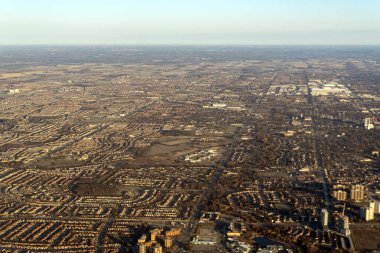 Toronto, Ontario, Kanada 'nın yerleşim yerlerinin hava manzarası
